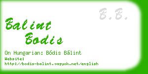 balint bodis business card