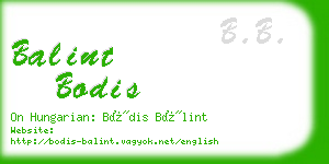 balint bodis business card